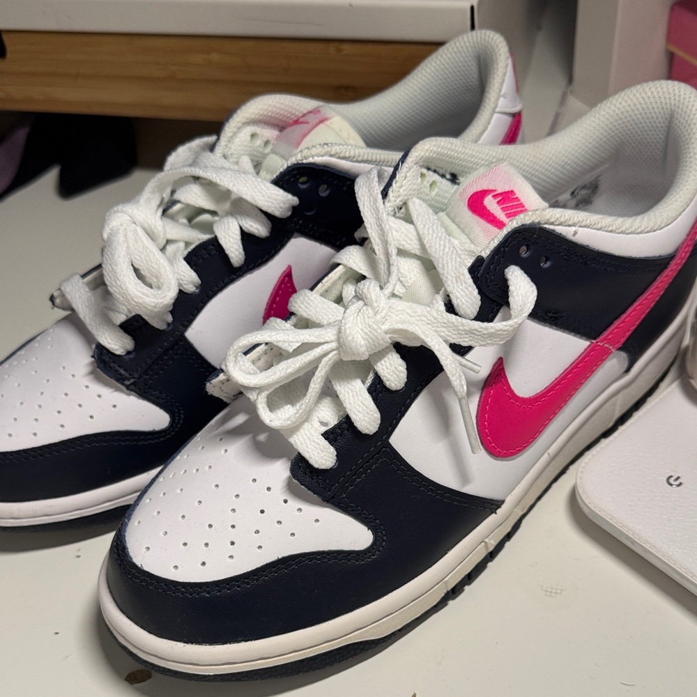 Nike Black and Pink Swoosh Sneakers
